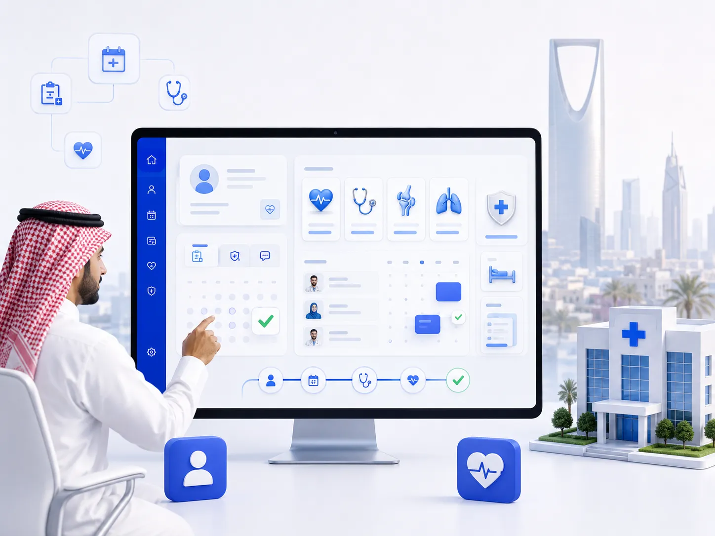 تصميم موقع لمستشفى بالرياض: حلول رقمية متكاملة لإدارة المرضى والحجوزات والخدمات الطبية