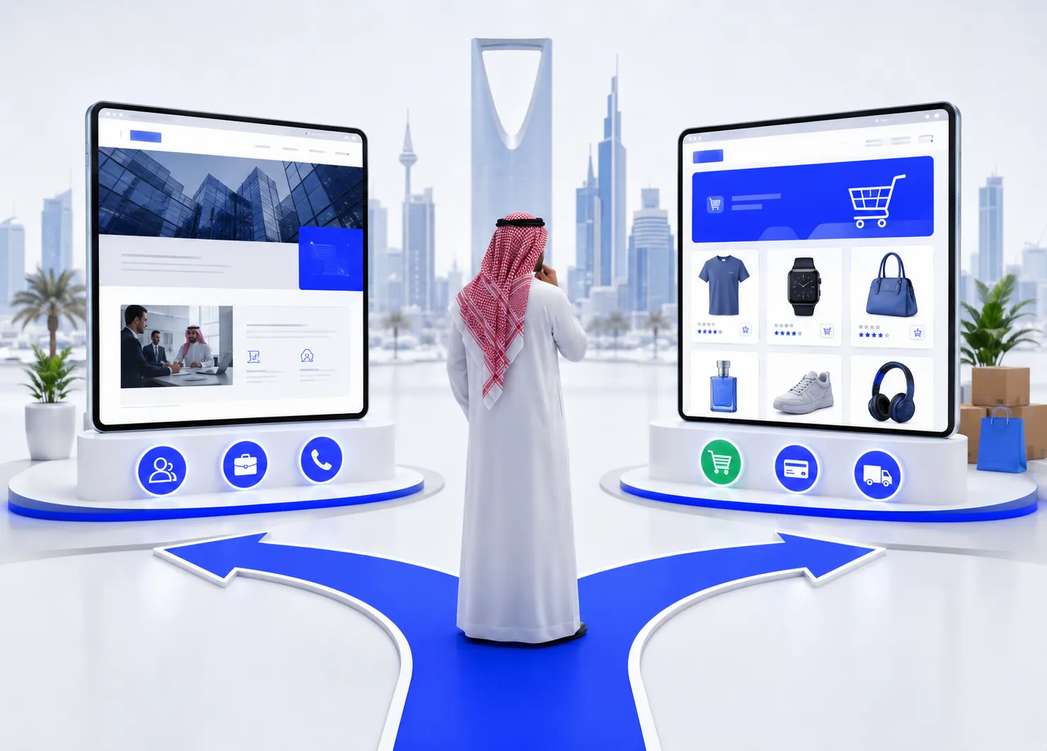 Creating a website in Riyadh: What is the difference between an introductory website and an online store?